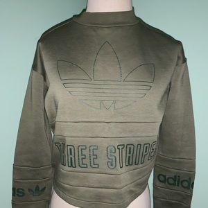 forest green adidas long sleeve crew neck